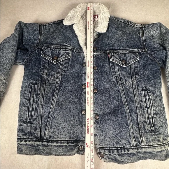 Levi Sherpa Jean Jacket San Francisco MediumUSA Made 80's Trucker Vintage Levi's - Picture 7 of 12